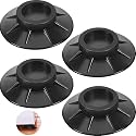 Bolt Washer Dryer Anti Vibration Pads with Suction Cup Feet, Slip Rubber Washing Machine Anti Vibration Pad Pack of 4 (Black)
