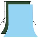8FTX10FT Dark Green and Sky Blue Backdrop Background for Photography for Photoshoot Background, Television, Video Production, Weddings, Parties, Newborns, Product Photography,Screen Video