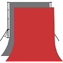 8FTX10FT Grey and Red Backdrop Background for Photography for Photoshoot Background, Television, Video Production, Weddings, Parties, Newborns, Product Photography,Screen Video