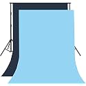 8FTX10FT Navy Blue and Sky Blue Backdrop Background for Photography for Photoshoot Background, Television, Video Production, Weddings, Parties, Newborns, Product Photography,Screen Video