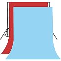 8FTX10FT Red and Sky Blue Backdrop Background for Photography for Photoshoot Background, Television, Video Production, Weddings, Parties, Newborns, Product Photography,Screen Video