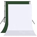 8FTX10FT White and Dark Green Backdrop Background for Photography for Photoshoot Background, Television, Video Production, Weddings, Parties, Newborns, Product Photography,Screen Video