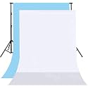 8FTX10FT White and Sky Blue Backdrop Background for Photography for Photoshoot Background, Television, Video Production, Weddings, Parties, Newborns, Product Photography,Screen Video