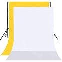 8FTX10FT White and Yellow Backdrop Background for Photography for Photoshoot Background, Television, Video Production, Weddings, Parties, Newborns, Product Photography,Screen Video