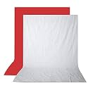 8FTX12FT Red and White Backdrop Background for Photography Photo Booth Backdrop for Photoshoot Background, television, video production and home decoration, weddings, parties, newborns, children, product photography,Screen Vi