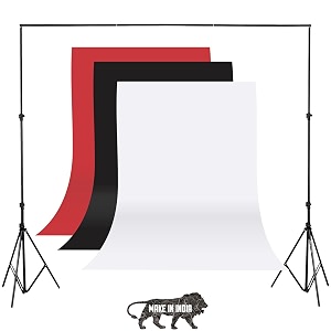 blackwhite and red screen backdrop with stand 8ft x 12ft wide green screen backdrop with 85 ft x 12 ft wide photo backdrop stand photo backdrop stand kit include carry bag