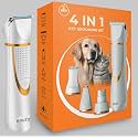 Boltz 4 in 1 Dog & Cat Hair & Paw Trimmer with Nail Grinder – Silent Cordless Grooming Kit for Pets – USB Rechargeable, IPX7 Waterproof, 4 Attachments for Paws, Ears, Face & Nails (White Gold)