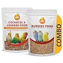 Boltz Combo of Budgies Food 1.2 Kg and Cockatiel &amp; Lovebird 1.2 Kg, Multicolour (Budcock), All Life Stages, Granule