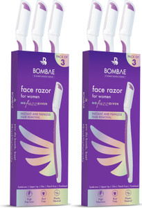 bombae face razor for women  for easy  safe facial hair removal and eyebrow shaper women pack of 6