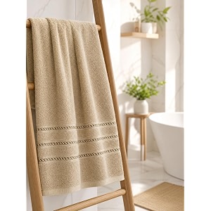 Bombay Dyeing Flora Biscuite Bath Towel
