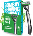 BOMBAY SHAVING COMPANY Sensi Flo4 | 4 Blade Razor for Men with Back Blade for Beard Shaping, Men