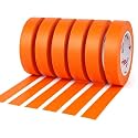 BOMEI PACK Orange Painters Tape 1 Inch Bulk - Paint Tape 6 Rolls x 1 Inch x 60 Yards - Painter's Tape Orange Masking Tape for Walls Painting, DIY Crafting, Decoration, Total 360 Yards