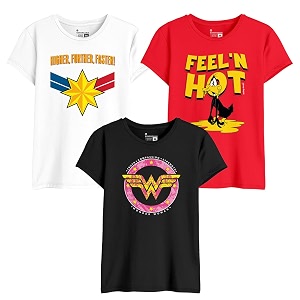 Bon Organik Womens Cartoon Regular Fit T-Shirt