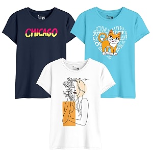Bon Organik Womens Cartoon Regular Fit T-Shirt