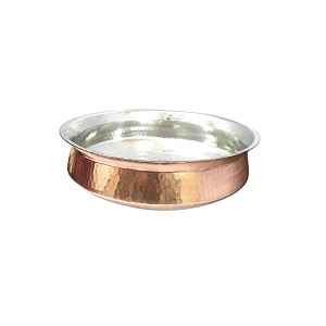 biryani handi pure copper lagan pan with tin lining 5 litres 12 inch with free steel lid