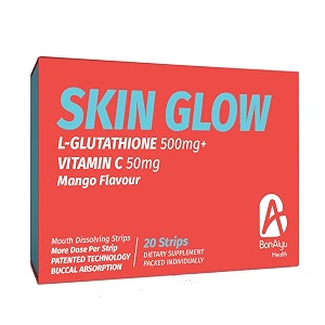 bonayu glutathione and vitamin c mouth dissolving strips supports detoxification supplement for skin glow amp skin hydration 20 strips