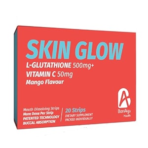 bonayu glutathione and vitamin c mouth dissolving strips supports detoxification supplement for skin glow amp skin hydration 20 strips