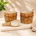 Bone Ash Free Ceramic Mug | Premium Coffee &amp; Tea Mug | Durable Ceramic Cup for Home, Office &amp; Kitchen | Microwave &amp; Dishwasher Safe | Elegant Everyday Drinkware (Brown, Set of 2)