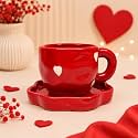 Bone Ash Free Ceramic Mug Set of 1 | Premium Glossy Red Coffee &amp; Tea Mugs for Home, Office &amp; Kitchen | Durable Microwave &amp; Dishwasher Safe Elegant Everyday Drinkware Cup (220ml)