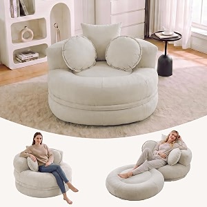 Boneless Convertible Round Floor Sofa Chair with