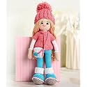 Bonfino Premium Crochet Doll with Bag for Girls &amp; Boys, Cute Knitted Cotton Doll for Babies, Baby Doll for Kids, Soft Toys, 6+ Months, Birthday Gift, Height 27 cm, Pink &amp; Blue (Miss Bella)