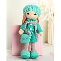 Bonfino Premium Crochet Doll with Bag for Girls & Boys, Cute Knitted Cotton Doll for Babies, Baby Doll for Kids, Soft Toys, 6+ Months, Birthday Gift, Height 27 cm, Pink & Blue (Miss Gloria)