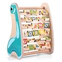 Bonfino Premium Wooden Montessori Educational Alphabet & Abacus Toy for Kids–Activity Toys for 1+ Year, Learn Colour, Objects, Alphabet,Numbers & Counting Beads,Visual & Sensory Development,Ideal Gift