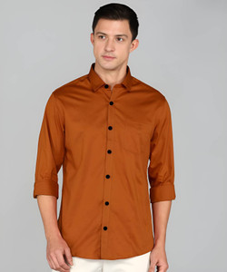 Boninos Men Solid Casual Orange Shirt
