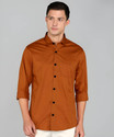 Boninos Men Solid Casual Orange Shirt