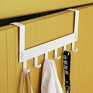 boniry over the door hanger 6 hook design versatile door hook hanger ideal for organizing clothes perfect door hangers for clothes and accessories 6 hook white pack of 1