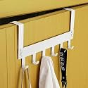 Boniry Over The Door Hanger, 6 Hook Design Versatile Door Hook Hanger Ideal for Organizing Clothes Perfect Door Hangers for Clothes and Accessories (6 Hook White, Pack of 1)