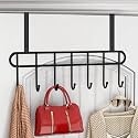 Boniry 1 Pcs Over The Door Hook Hanger Adhesive Hooks Heavy Duty Wall Hooks Waterproof Stainless Steel Hooks for Hanging Coat, Hat,Towel Robe Hook Rack Wall Mount- Bathroom and Bedroom Black
