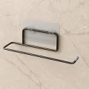 Boniry 1 Pcs Self-Adhesive Wall-Mounted Toilet Paper Holder | Napkin Holder/Towel Holder for Bathroom &amp; Wash Basin | Space-Saving Black GI Steel Design