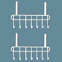 Boniry 2 Pcs Over The Door Hook Hanger Adhesive Hooks Heavy Duty Wall Hooks Waterproof Stainless Steel Hooks for Hanging Coat, Hat,Towel Robe Hook Rack Wall Mount- Bathroom and Bedroom White
