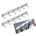 Boniry Stainless Steel Wall Mounted Kitchen Utensil Rack | No Drill Punch-Free Multipurpose Hanging for Spoons, Towels, Clothes, Keys & Bags | Heavy Duty Rust Resistant Wall Organizer – Silver (2 Pcs)
