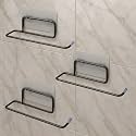 Boniry 3 Pcs Self-Adhesive Wall-Mounted Toilet Paper Holder | Napkin Holder/Towel Holder for Bathroom &amp; Wash Basin | Space-Saving Black GI Steel Design