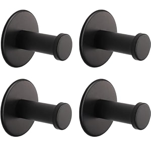 boniry 4 pack wall adhesive hooks waterproof stainless steel wall hookbest use kitchen and bathroom self adhesive hooks heavy duty for towel and kitchen accessories item round black towel hook