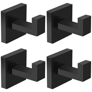 boniry 4 pack wall adhesive hooks waterproof stainless steel wall hookbest use kitchen and bathroom self adhesive hooks heavy duty for towel and kitchen accessories item matt black