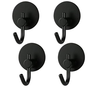 boniry 4 pack wall adhesive hooks waterproof stainless steel wall hookbest use kitchen and bathroom self adhesive hooks heavy duty for towel and kitchen accessories item big round black hook