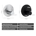 Boniry 4 Pack Wall Adhesive Hooks, Waterproof Stainless Steel Wall Hook,Best Use Kitchen and Bathroom, self Adhesive Hooks Heavy Duty for Towel and Kitchen Accessories Item (Round Black)