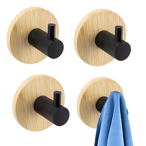 boniry 4 pcs wooden wall hanging hook wall heavy duty home decor items best use for bathroom essential and kitchen accessories items bath towel hook