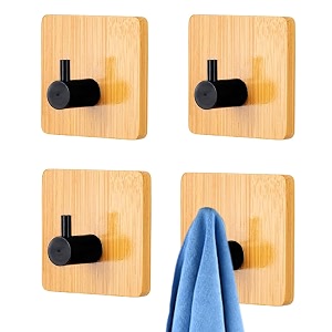 boniry 4 pcs wooden wall hanging hook wall heavy duty home decor items best use for bathroom essential and kitchen accessories items bath towel hook