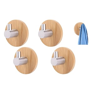 boniry 4 pcs wooden wall hanging hook wall heavy duty home decor items best use for bathroom essential and kitchen accessories items bath towel hook
