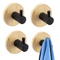Boniry 4 PCS Wooden Wall Hanging Hook, Wall Heavy Duty Home Decor Items, Best Use for Bathroom Essential and Kitchen Accessories Items, Bath Towel Hook