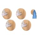 Boniry 4 PCS Wooden Wall Hanging Hook, Wall Heavy Duty Home Decor Items, Best Use for Bathroom Essential and Kitchen Accessories Items, Bath Towel Hook