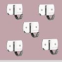 Boniry 5 PCS Cloth Hanger for Steel Wall Hanger for Clothes, Door Hooks for Clothes, Bathroom and Door Cloth Hanger, Wall Mounted Hangers for Shirts, Dresses, and More 5 Hook Silver