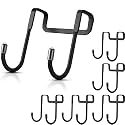 Boniry Stainless Steel 6 Pcs Universal Wardrobe Door Hooks - Towel Holder, Door Hanger, Cupboard Hooks - No Drilling Required