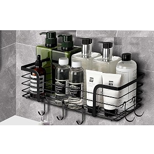 Boniry Adhesive Shower Organizer with 3 Hooks
