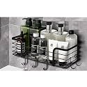 Boniry Adhesive Shower Organizer with 3 HooksNo