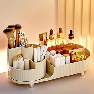 boniry makeup organizer box  4 compartment for cosmetic organizer  quality storage box and organiser  makeup organizer stand for woman cream - transparent